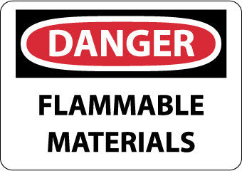 NMC D39PB-DANGER, FLAMMABLE MATERIALS, 10X14, PS VINYL (1 EACH)