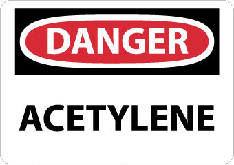 NMC D3A-DANGER, ACETYLENE, 7X10, .040 ALUM (1 EACH)