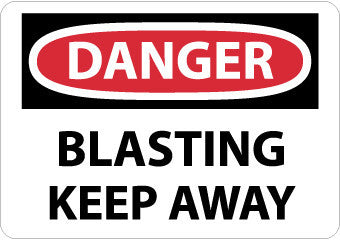 NMC D402P-DANGER, BLASTING KEEP AWAY, 7X10, PS VINYL (1 EACH)