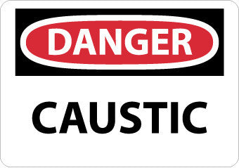NMC D403A-DANGER, CAUSTIC, 7X10, .040 ALUM (1 EACH)
