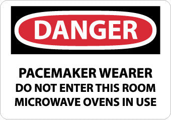 NMC D409PB-DANGER, PACEMAKER WEARER DO NOT ENTER THIS ROOM, 10X14, PS VINYL (1 EACH)