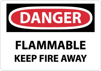 NMC D417AB-DANGER, FLAMMABLE KEEP FIRE AWAY, 10X14, .040 ALUM (1 EACH)