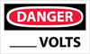 NMC D421AP-DANGER, ____ VOLTS, 3X5, PS VINYL (PAK OF 5)