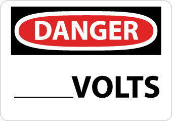 NMC D421PB-DANGER, ____ VOLTS, 10X14, PS VINYL (1 EACH)
