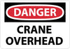 NMC D425RD-DANGER, CRANE OVERHEAD, 20X28, RIGID PLASTIC (1 EACH)