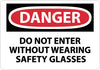 NMC D429PB-DANGER, DO NOT ENTER WITHOUT WEARING SAFETY. . ., 10X14, PS VINYL (1 EACH)