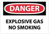 NMC D434R-DANGER, EXPLOSIVE GAS NO SMOKING, 7X10, RIGID PLASTIC (1 EACH)