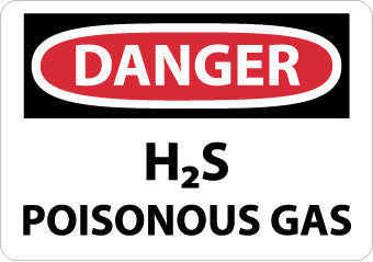 NMC D440AB-DANGER, H2S POISONOUS GAS, 10X14, .040 ALUM (1 EACH)