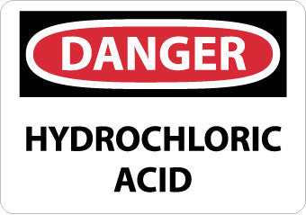NMC D446AB-DANGER, HYDROCHLORIC ACID, 10X14, .040 ALUM (1 EACH)