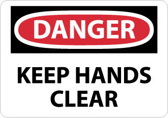 NMC D449PB-DANGER, KEEP HANDS CLEAR, 10X14, PS VINYL (1 EACH)
