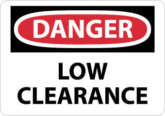 NMC D451RB-DANGER, LOW CLEARANCE, 10X14, RIGID PLASTIC (1 EACH)