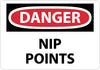 NMC D455AB-DANGER, NIP POINTS, 10X14, .040 ALUM (1 EACH)