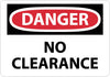 NMC D456AB-DANGER, NO CLEARANCE, 10X14, .040 ALUM (1 EACH)