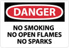 NMC D458PB-DANGER, NO SMOKING NO OPEN FLAMES NO SPARKS, 10X14, PS VINYL (1 EACH)