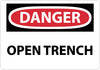 NMC D460PB-DANGER, OPEN TRENCH, 10X14, PS VINYL (1 EACH)