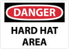 NMC D46EB-DANGER, HARD HAT AREA, 10X14, FIBERGLASS (1 EACH)