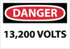 NMC D473RB-DANGER, 13,200 VOLTS, 10X14, RIGID PLASTIC (1 EACH)