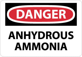 NMC D475PB-DANGER, ANHYDROUS AMMONIA, 10X14, PS VINYL (1 EACH)