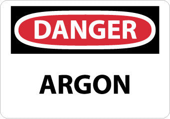 NMC D476RB-DANGER, ARGON, 10X14, RIGID PLASTIC (1 EACH)