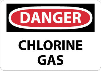 NMC D484RB-DANGER, CHLORINE GAS, 10X14, RIGID PLASTIC (1 EACH)