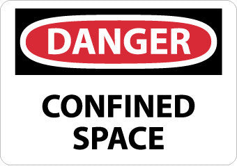 NMC D487AB-DANGER, CONFINED SPACE, 10X14, .040 ALUM (1 EACH)