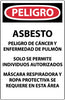 NMC D495-ASBESTOS DUST HAZARD (SPANISH), 20X14, PAPER (PAK OF 100)