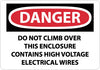 NMC D498PB-DANGER, DO NOT CLIMB OVER THIS ENCLOSURE CONTAINS HIGH VOLTAGE ELECTRICAL WIRES, 10X14, PS VINYL (1 EACH)