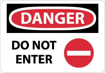 NMC D499AB-DANGER, DO NOT ENTER, GRAPHIC, 10X14, .040 ALUM (1 EACH)