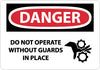 NMC D505AB-DANGER, DO NOT OPERATE WITHOUT GUARDS IN PLACE, GRAPHIC, 10X14, .040 ALUM (1 EACH)