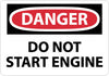 NMC D507AB-DANGER, DO NOT START ENGINE, 10X14, .040 ALUM (1 EACH)
