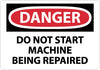 NMC D508AB-DANGER, DO NOT START MACHINE BEING REPAIRED, 10X14, .040 ALUM (1 EACH)
