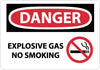 NMC D519AB-DANGER, EXPLOSIVE GAS NO SMOKING, GRAPHIC, 10X14, .040 ALUM (1 EACH)