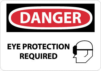 NMC D524PB-DANGER, EYE PROTECTION REQUIRED, GRAPHIC, 10X14, PS VINYL (1 EACH)