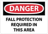 NMC D529AB-DANGER, FALL PROTECTION REQUIRED IN THIS AREA, 10X14, .040 ALUM (1 EACH)