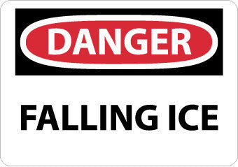 NMC D530AB-DANGER, FALLING ICE, 10X14, .040 ALUM (1 EACH)