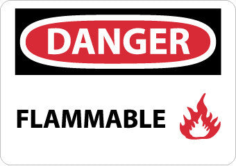 NMC D531RB-DANGER, FLAMMABLE, GRAPHIC, 10X14, RIGID PLASTIC (1 EACH)