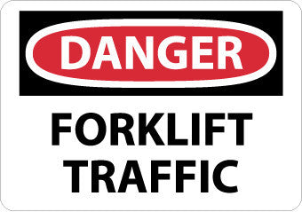 NMC D536AB-DANGER, FORKLIFT TRAFFIC, 10X14, .040 ALUM (1 EACH)