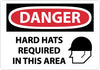 NMC D545AC-DANGER, HARD HATS REQUIRED IN THIS AREA, GRAPHIC, 14X20, .040 ALUM (1 EACH)