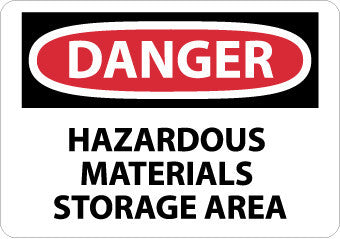 NMC D548PB-DANGER, HAZARDOUS MATERIALS STORAGE AREA, 10X14, PS VINYL (1 EACH)
