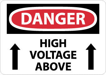 NMC D550PB-DANGER, HIGH VOLTAGE ABOVE, UP ARROW, 10X14, PS VINYL (1 EACH)