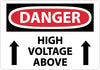 NMC D550PB-DANGER, HIGH VOLTAGE ABOVE, UP ARROW, 10X14, PS VINYL (1 EACH)