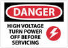 NMC D555RB-DANGER, HIGH VOLTAGE TURN POWER OFF BEFORE SERVICING, GRAPHIC, 10X14, RIGID PLASTIC (1 EACH)