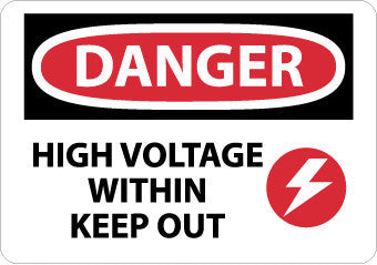 NMC D556RB-DANGER, HIGH VOLTAGE WITHIN KEEP OUT, GRAPHIC, 10X14, RIGID PLASTIC (1 EACH)