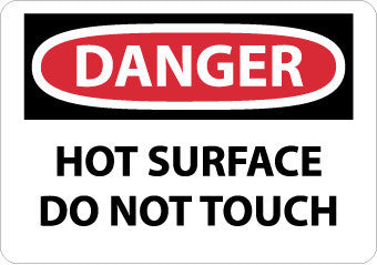 NMC D559PB-DANGER, HOT SURFACE DO NOT TOUCH, 10X14, PS VINYL (1 EACH)