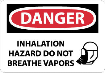 NMC D561PB-DANGER, INHALATION HAZARD DO NOT BREATHE VAPORS, GRAPHIC, 10X14, PS VINYL (1 EACH)