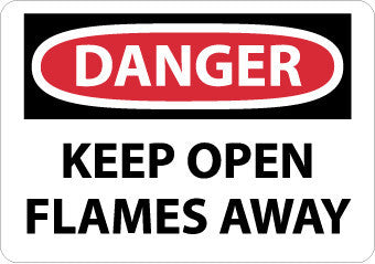 NMC D57RB-DANGER, KEEP OPEN FLAMES AWAY, 10X14, RIGID PLASTIC (1 EACH)