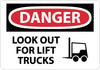 NMC D582RB-DANGER, LOOK OUT FOR LIFT TRUCKS, GRAPHIC, 10X14, RIGID PLASTIC (1 EACH)