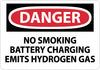 NMC D586RB-DANGER, NO SMOKING BATTERY CHARGING EMITS HYDROGEN GAS, 10X14, RIGID PLASTIC (1 EACH)
