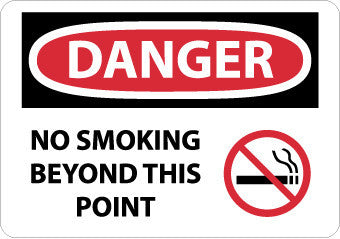 NMC D587PB-DANGER, NO SMOKING BEYOND THIS POINT, GRAPHIC, 10X14, PS VINYL (1 EACH)
