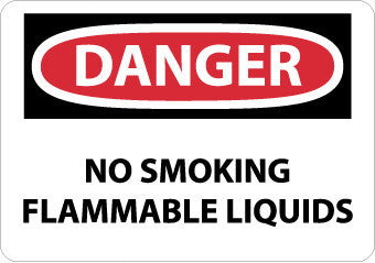 NMC D588RB-DANGER, NO SMOKING FLAMMABLE LIQUIDS, 10X14, RIGID PLASTIC (1 EACH)